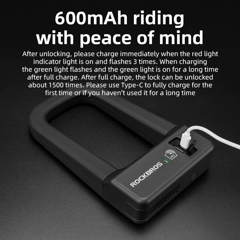 Bicycle Smart Lock NFC Aluminum Alloy U-Lock